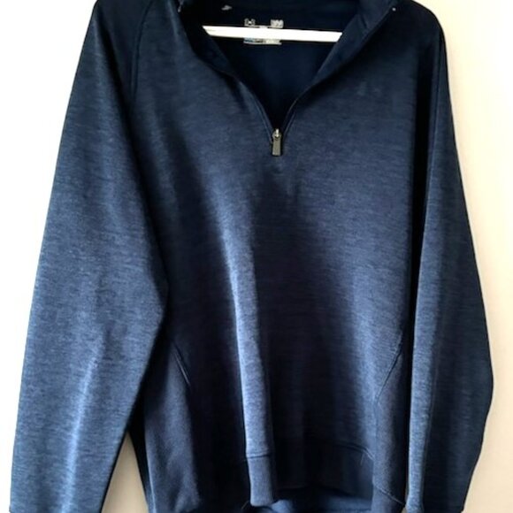 Barely Worn- Men's Underarmour Cold Wear Pullover Sweater Navy Blue Large - Picture 3 of 6